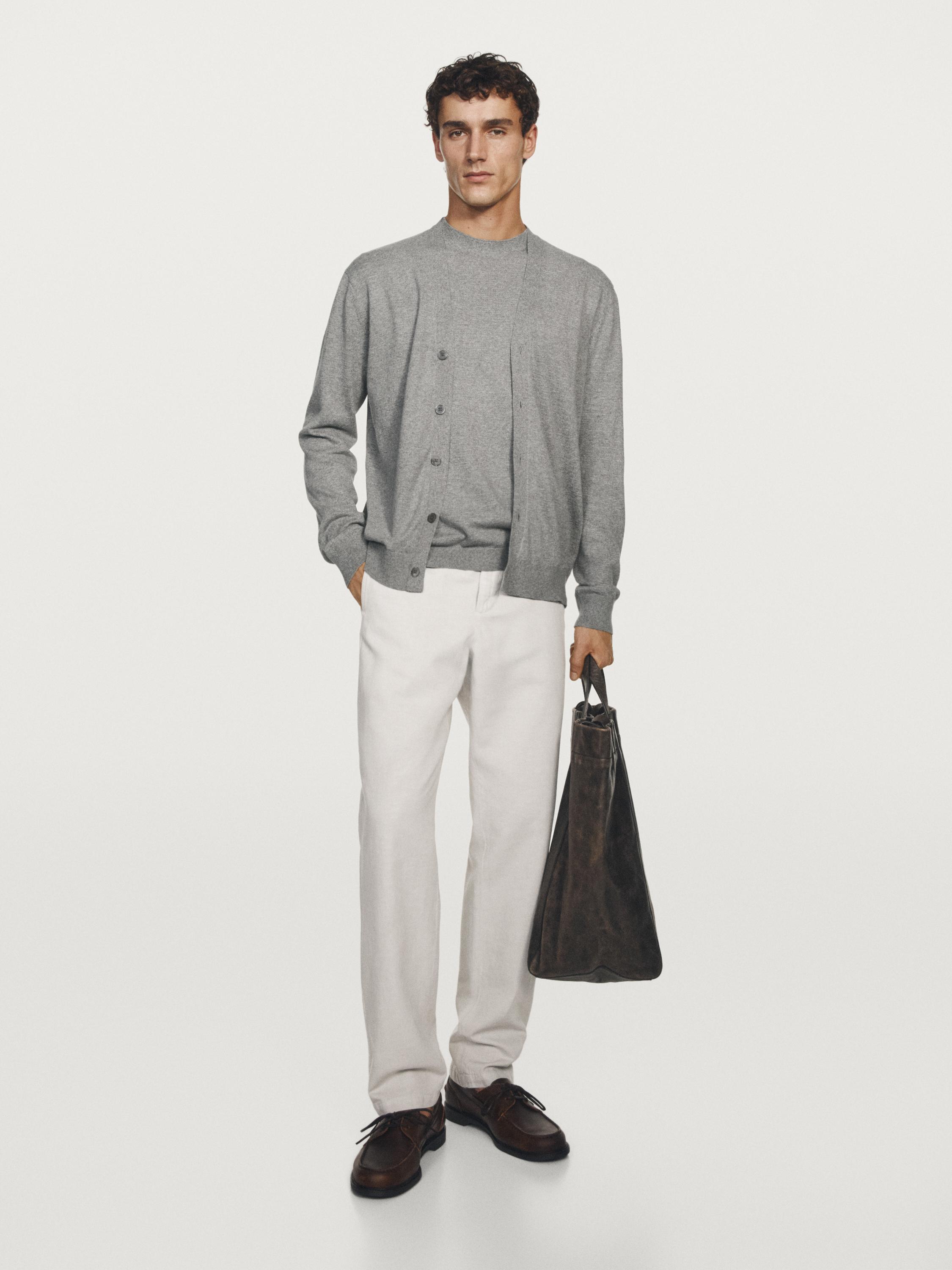 Wool blend knit cardigan