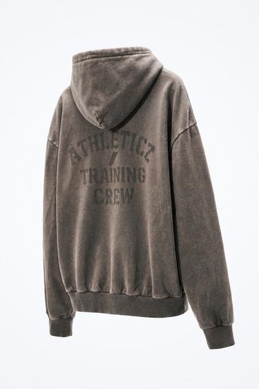 SWEAT DÉLAVÉ RELAXED FIT TRAINING - Marron clair de Zara