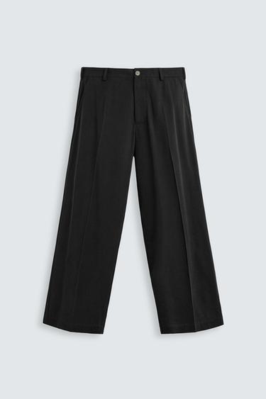 PANTALÓN STRAIGHT FIT FLUIDO - Negro de Zara