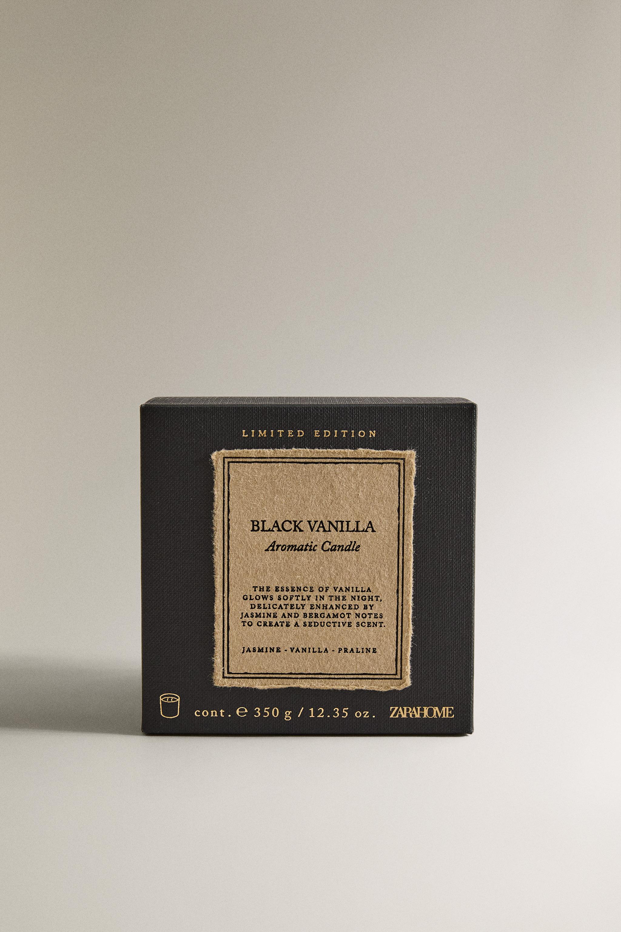 (350 G) BLACK VANILLA SCENTED CANDLE
