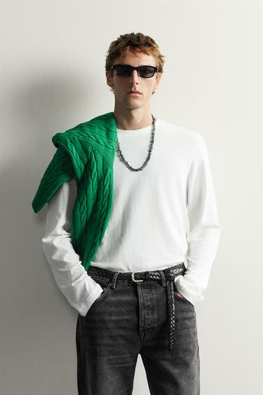 Zara AARON LEVINE X ZARA LONG SLEEVE T-SHIRT - Ecru