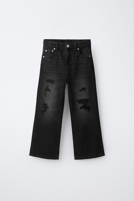 FLARE-JEANS MED SLID - Sort fra Zara - Billede 0