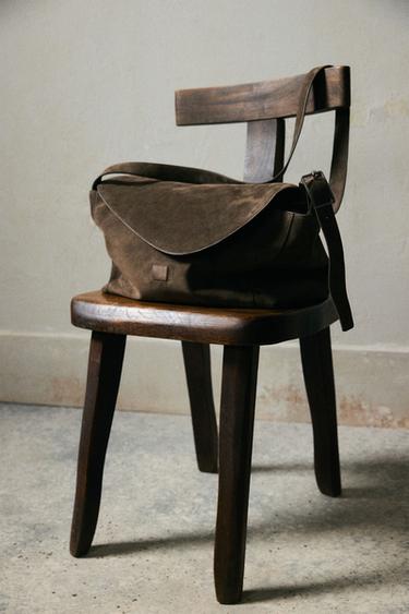 SAC BANDOULIÈRE EN CUIR ÉDITION LIMITÉE - Marron de Zara