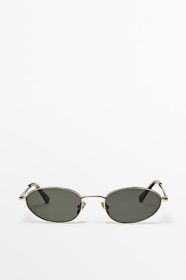 Zara Oval metal sunglasses - Golden