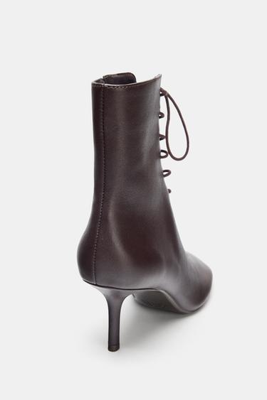 BOTTINES KITTEN EN CUIR - Marron de Zara - Image 5