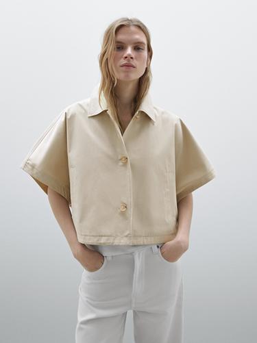 Capa corta abierta 100% algodón - Beige de Zara
