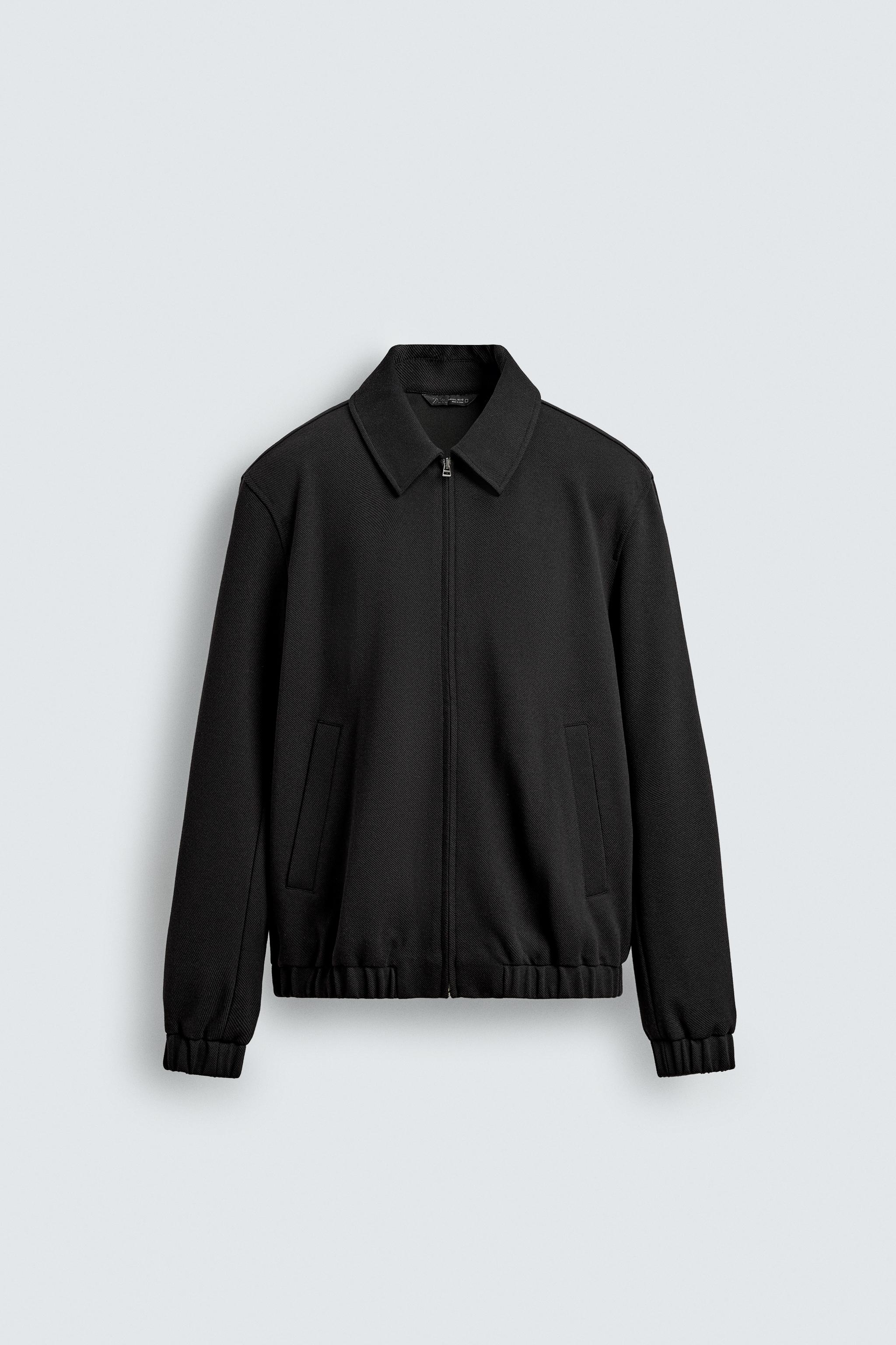 ZARA ウールジャケット EUR S SOFT TEXTURED JACKET - Black | ZARA United States