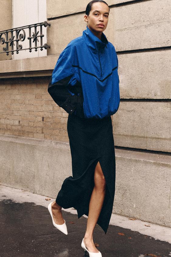 BLOUSON TECHNIQUE BIMATIÈRE ZW COLLECTION - Bleu de Zara - Image 2