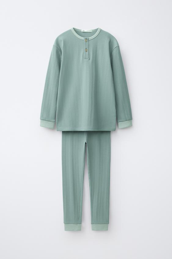 6-14 YEARS/ RIBBED PYJAMAS - Green by Zara - Image 0