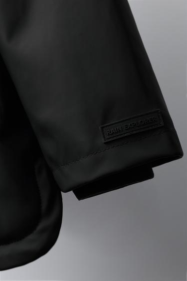 WATER-REPELLENT COATED JACKET WITH FAUX FUR ANIMAL PRINT - Black by Zara - Image 5