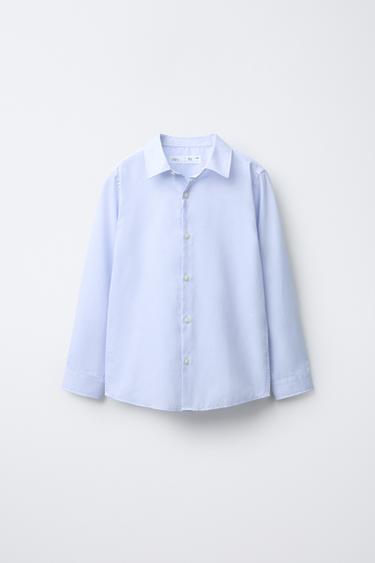 PLAIN TEXTURED DRESS SHIRT - Sky blue by Zara