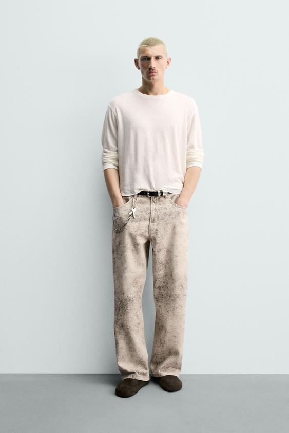 PANTALÓN BAGGY FIT ESTAMPADO ABSTRACTO - Estampado de Zara - Imagen 0