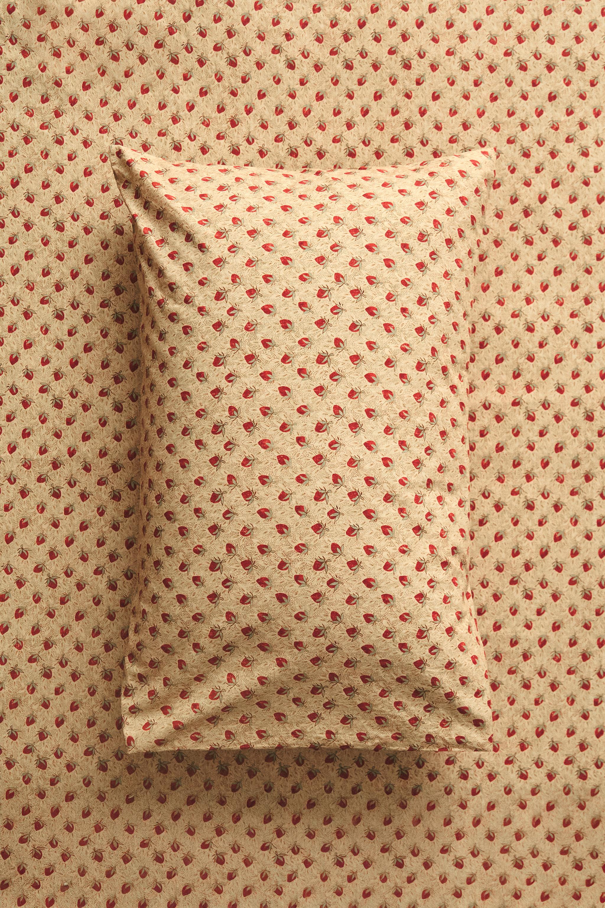 STRAWBERRY PERCALE PILLOWCASE | KATHARINE POLE