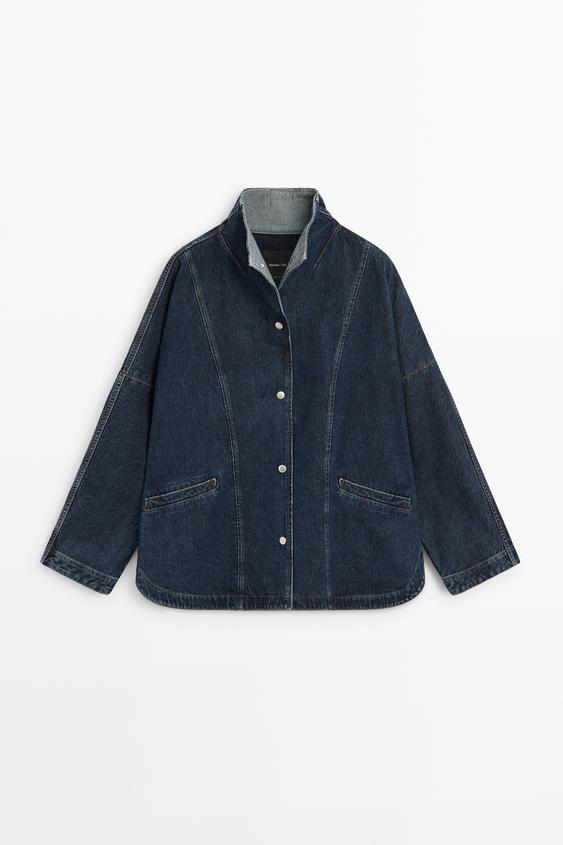 Zara 100% cotton high neck denim jacket -  - Image 0