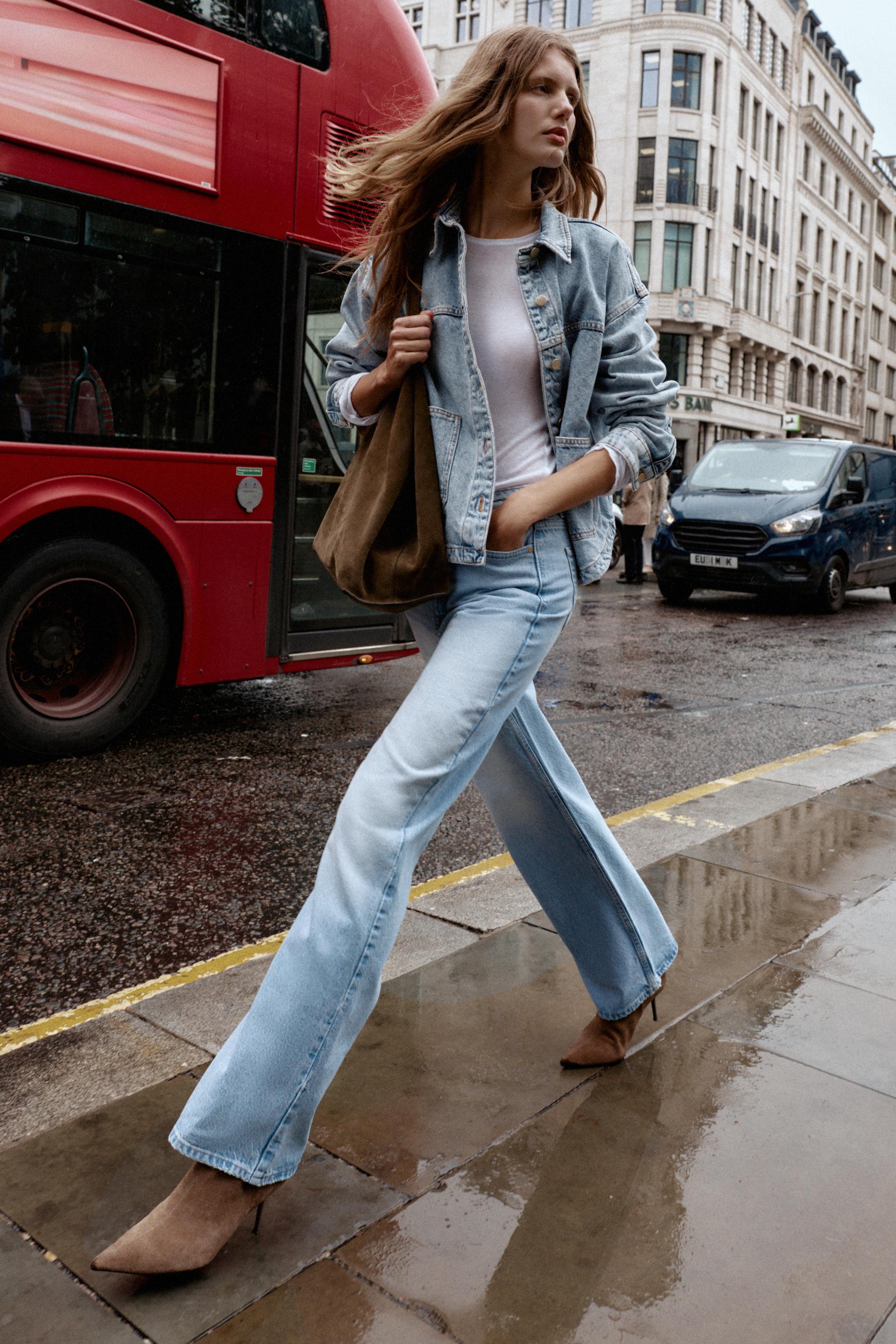 JEANS Z.04 FULL LENGTH HIGH-WAIST - Light blue | ZARA Georgia