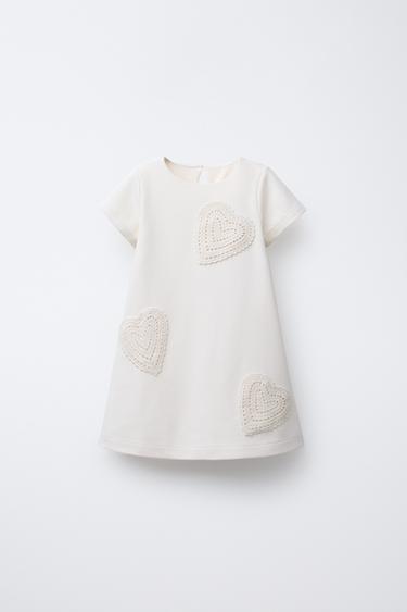 APPLIQUÉ DRESS - Ecru by Zara - Image 0
