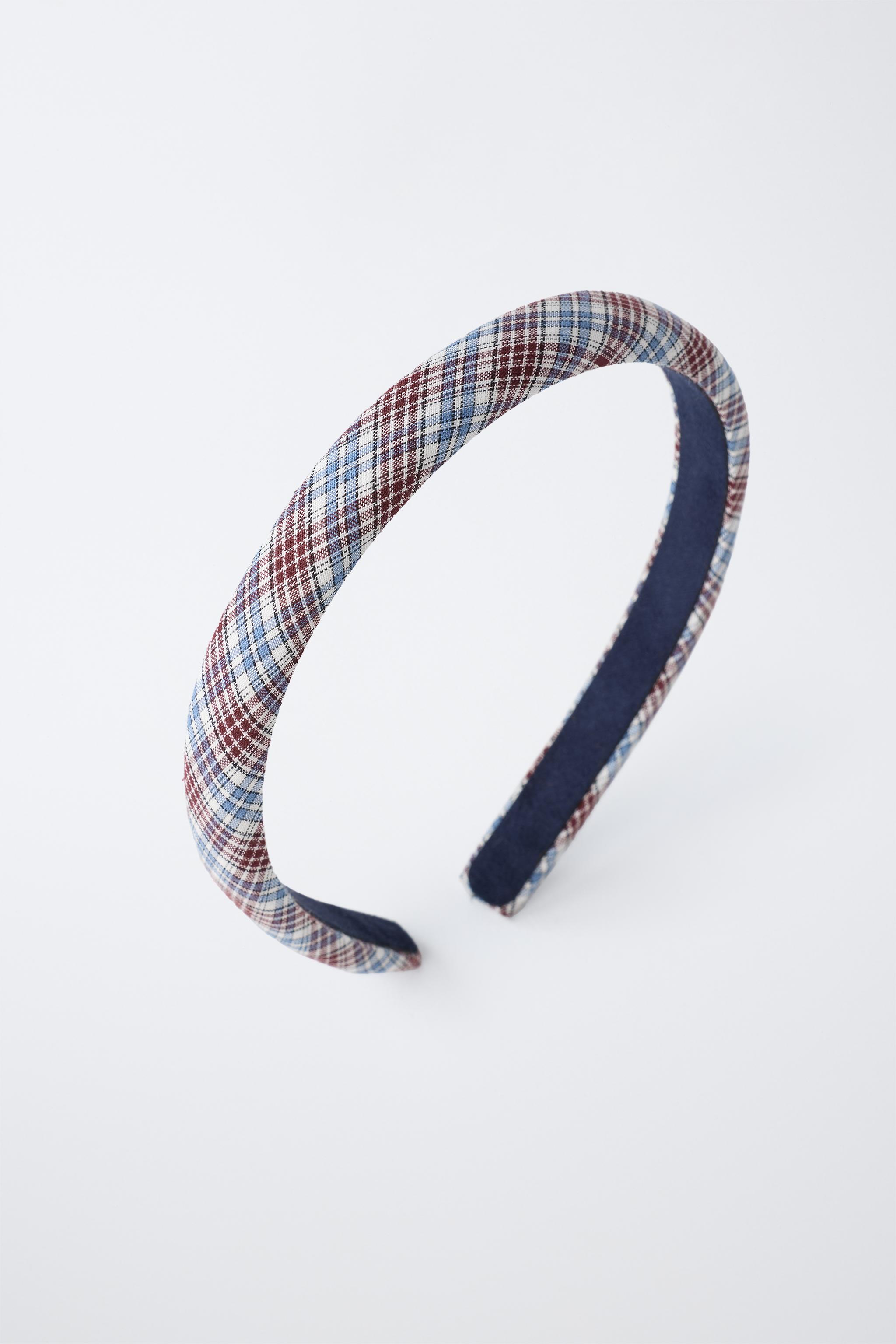 Детские аксессуары для волос Zara TWO-PACK PLAID AND SOLID HEADBANDS — фото 4