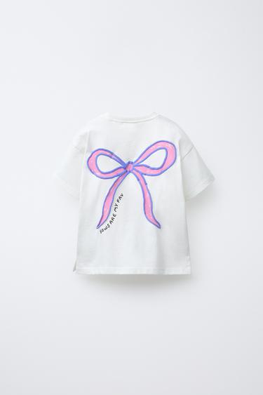T-SHIRT IMPRIMÉ EN RELIEF - Blanc cassé de Zara - Image 1