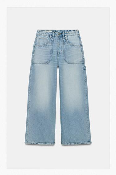 JEANS TRF WIDE LEG TIRO ALTO FULL LENGTH - Azul claro de Zara