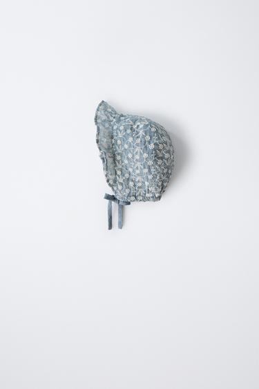 CAPOTA BORDADO SUIZO - Azul vigoré de Zara