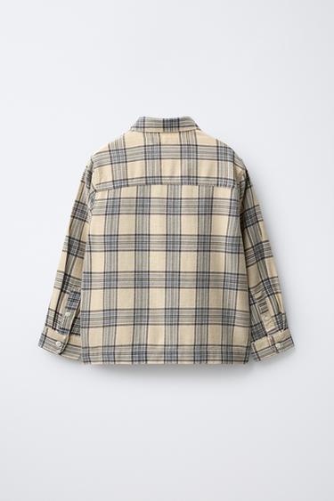 CHECK PRINT SHIRT - Mustard by Zara - Image 1
