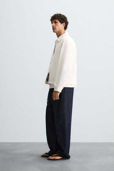 VESTE LIN - COTON - Écru de Zara - Image 3