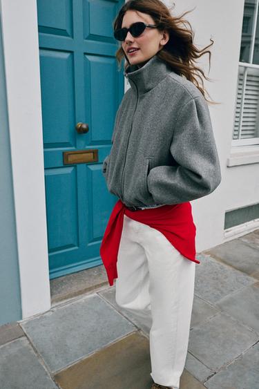 SOFT BOMBER JACKET - Grey by Zara