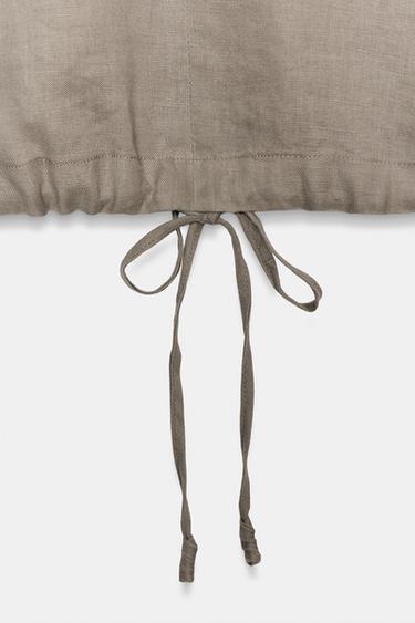 HAUT 100 % LIN À CORDONS ZW COLLECTION - Marron / Taupe de Zara - Image 8