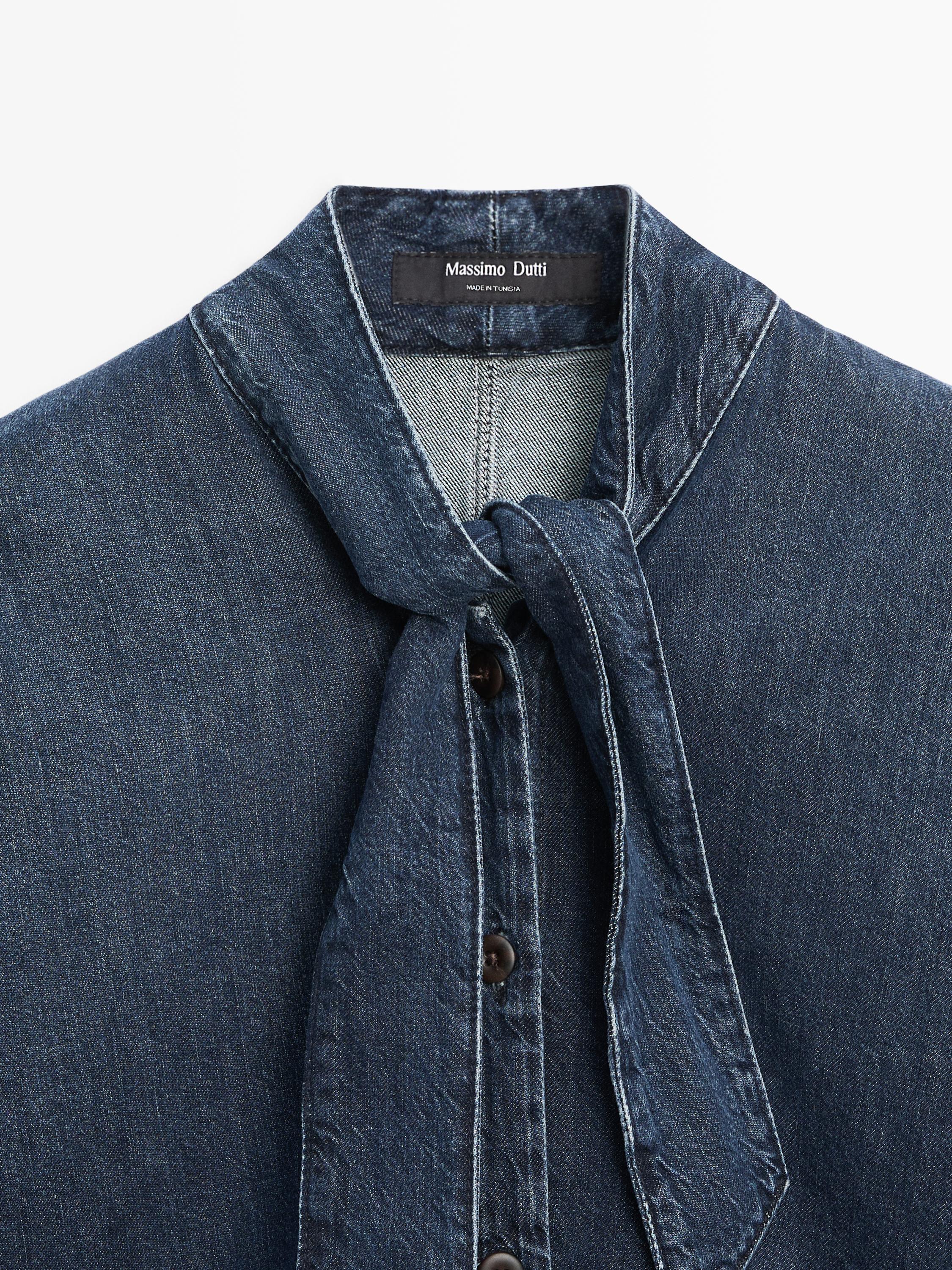 Chemise denim col détaillé