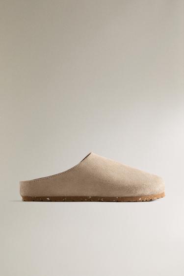 MINIMALIST LEATHER CLOGS - Grey by Zara - Image 0