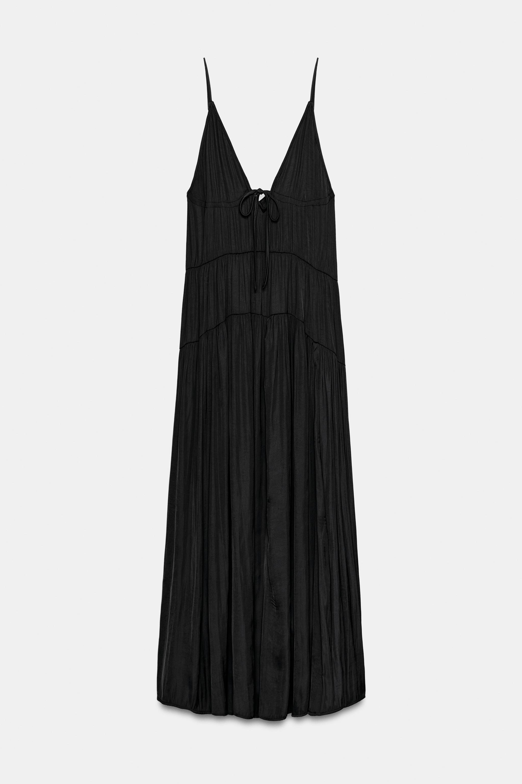 Женские платья Zara RUCHED SATIN MAXI DRESS — фото 6
