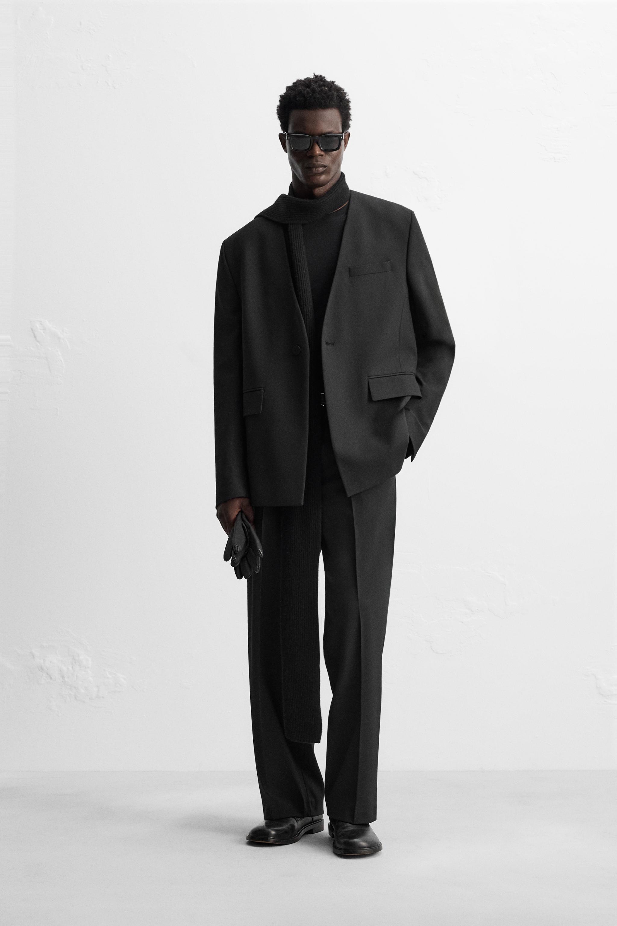 Stradivarius Zara Traje Granate Traje Chaqueta Pantalones De Traje