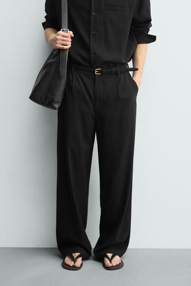 PANTALON FLUIDE COUPE DÉCONTRACTÉE - Noir de Zara - Image 2