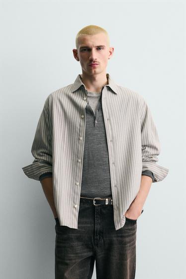 ΡΙΓΕ ΠΟΥΚΑΜΙΣΟ RELAXED FIT - Γκρι του Zara