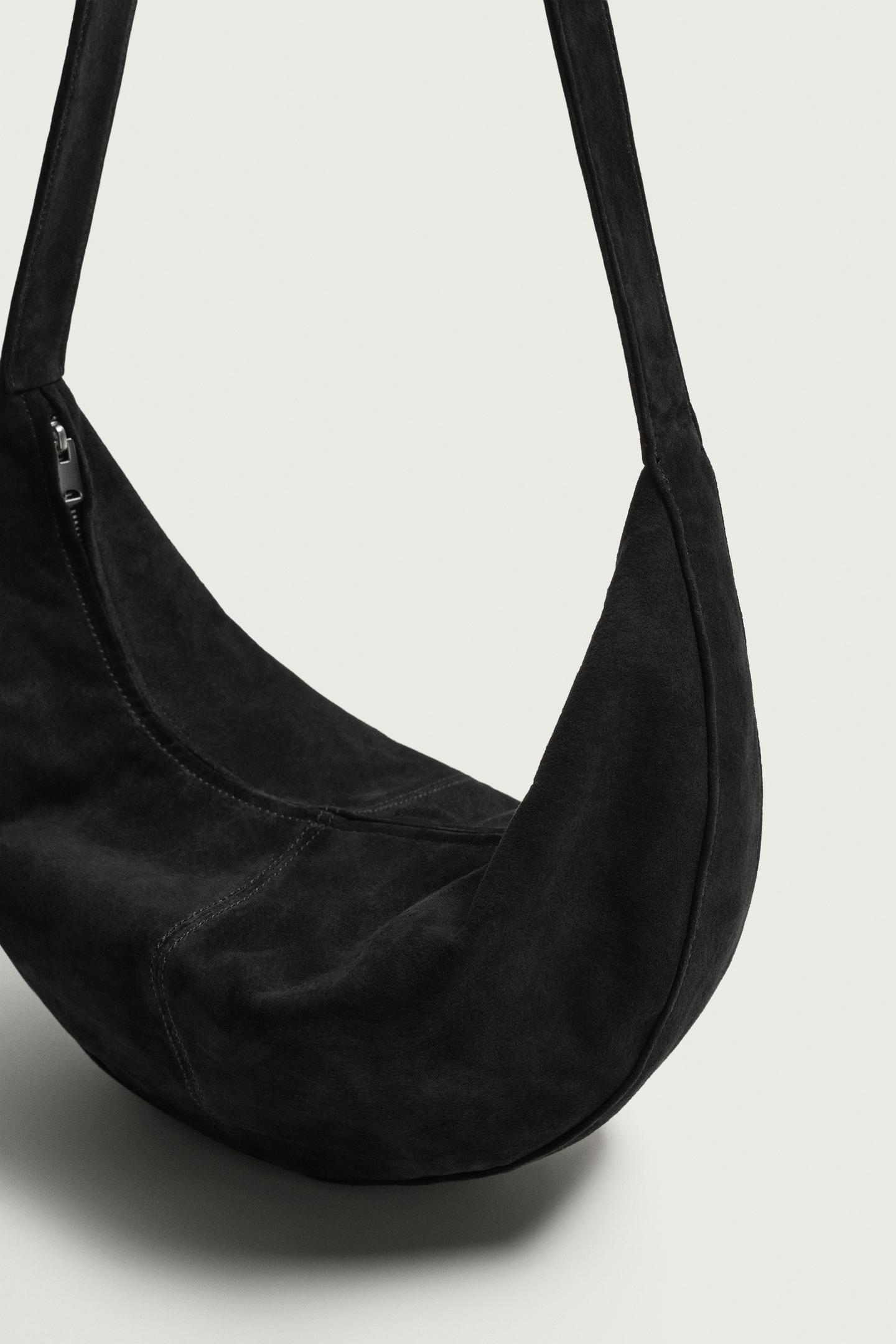 Мужская сумка Zara Leather Shoulder, цвет: Чёрный — фото 5