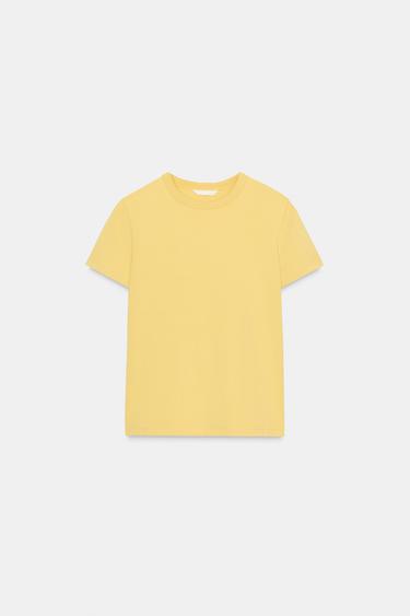 INTERLOCK SHORT SLEEVE T-SHIRT - Vanilla by Zara