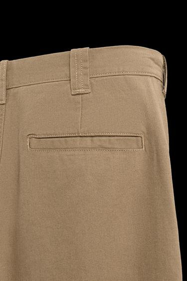 Zara STRAIGHT FIT CHINO PANTS - Sand