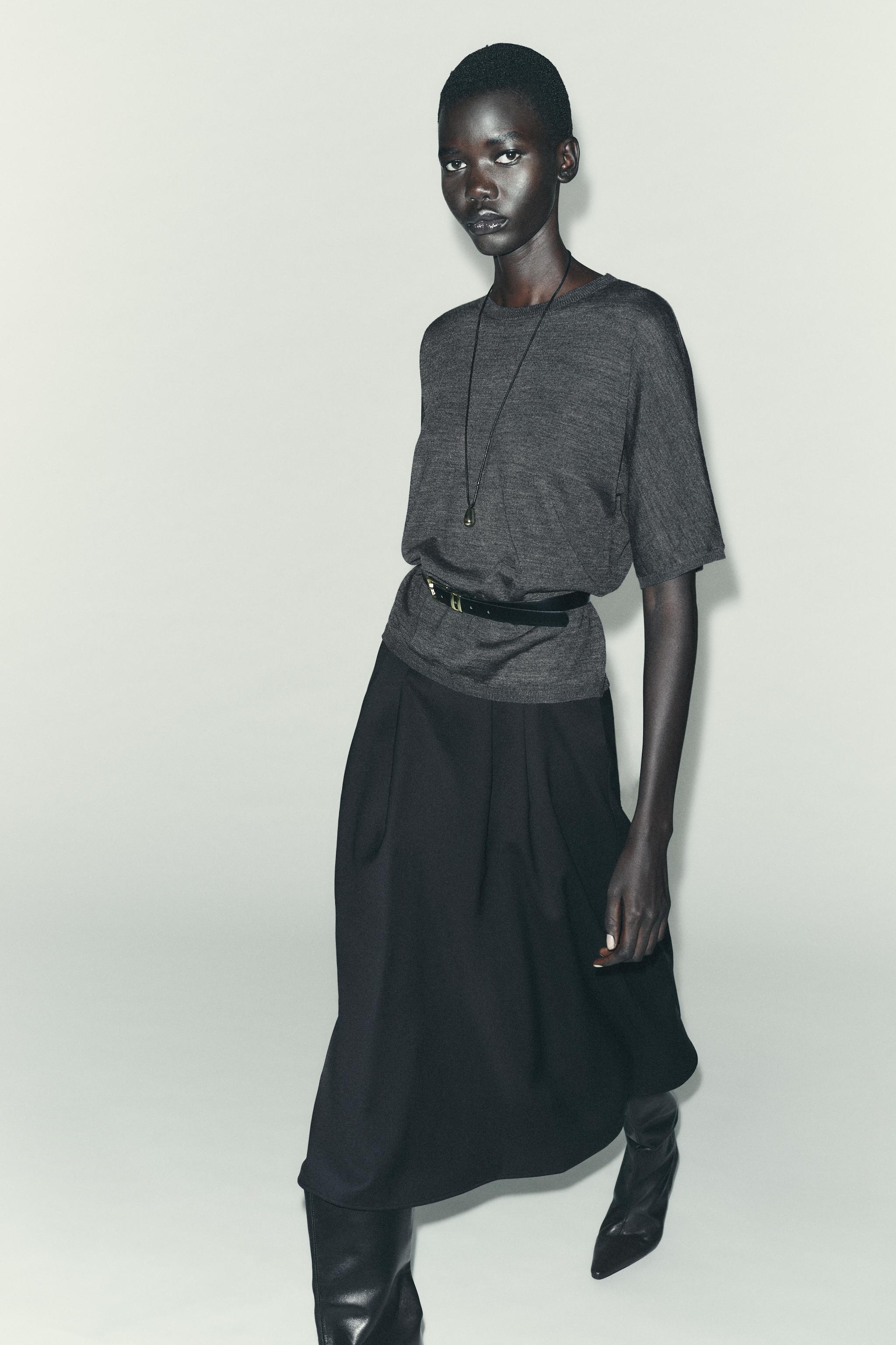 美品★漆黒★PLEATS PLEASE★ミディ丈スカート Pleats Please Issey Miyake プリーツ スカート | ブラック