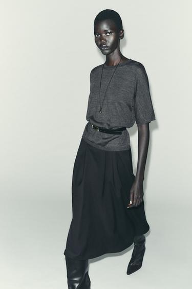 LAYERED MIDI SKIRT - Black by Zara - Image 4
