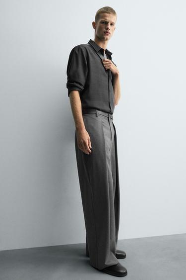 PANTALON COUPE LARGE PLIS - Gris de Zara - Image 5