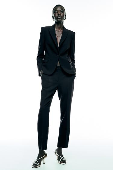 CALÇA PANTALONA ABERTURA - Preto da Zara