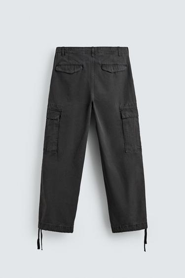 PANTALON BATTLE COUPE DÉCONTRACTÉE DÉLAVÉ - Bleu de Zara - Image 8