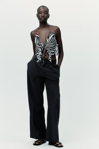 HIGH-WAIST PLEATED TROUSERS - Black by Zara - Image 0