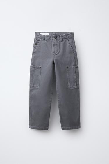 WIDE-LEG TWILL TROUSERS WITH POCKETS - Light blue by Zara - Image 0