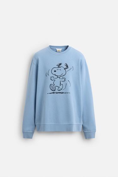 סווטשירט Snoopy ™ עם אפקט דהוי - כחול דהוי של Zara