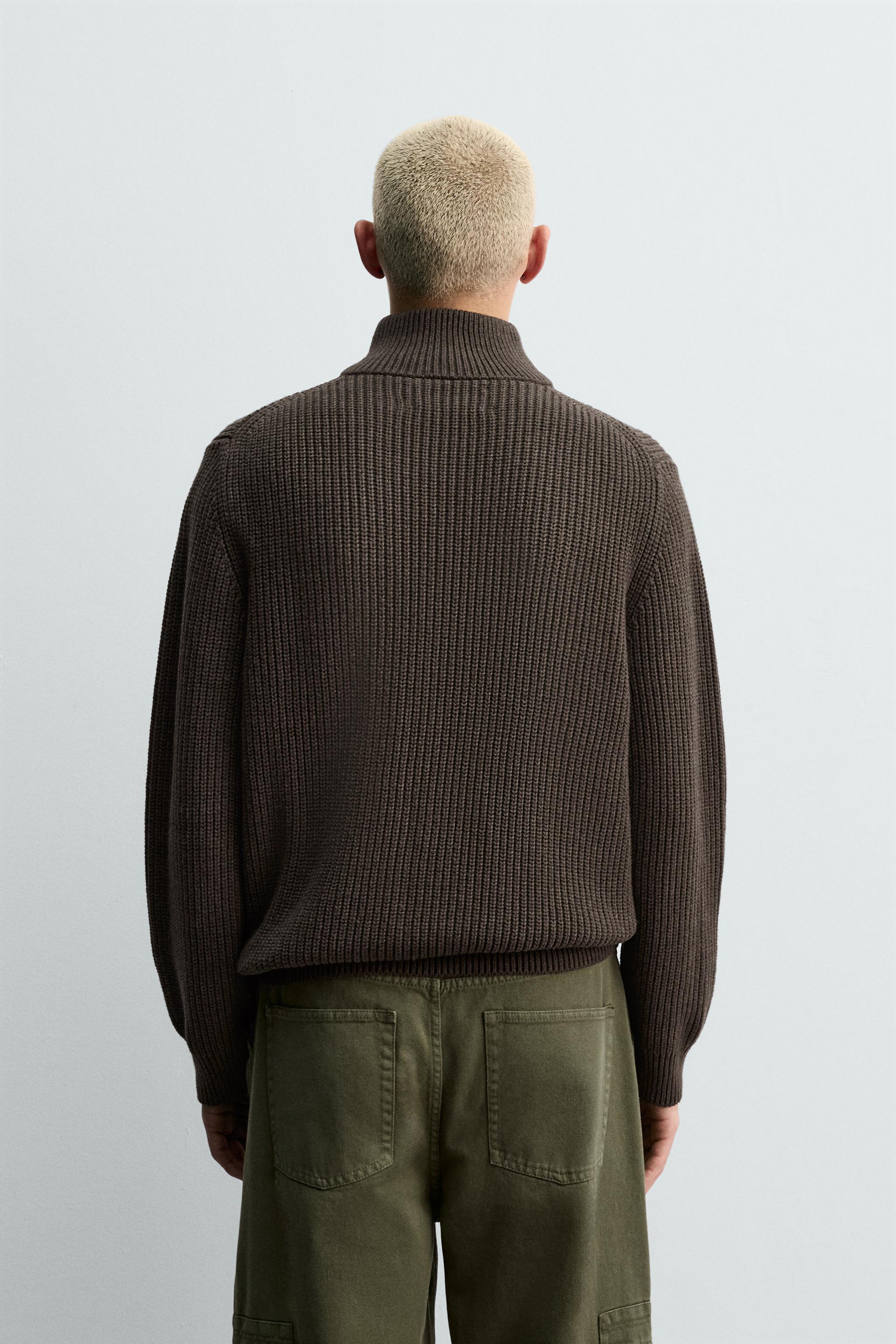 PURL KNIT QUARTER-ZIP SWEATER