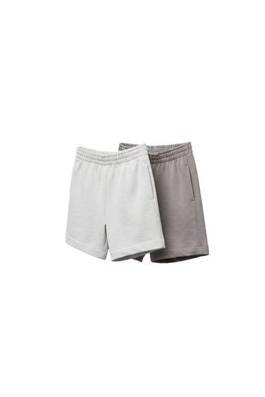TWO-PACK OF PLAIN BERMUDA SHORTS - Ecru / Beige by Zara