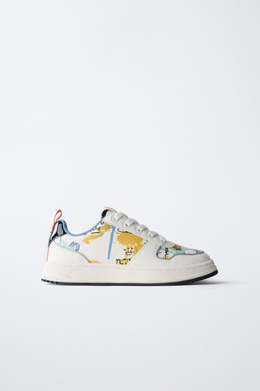 Zara GRAFFITI SNEAKERS - White