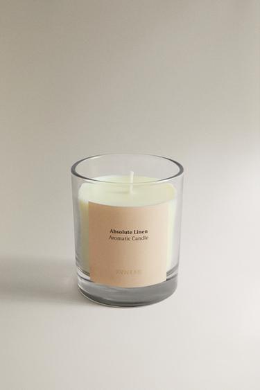 (200 G) ABSOLUTE LINEN SCENTED CANDLE - Mustard by Zara