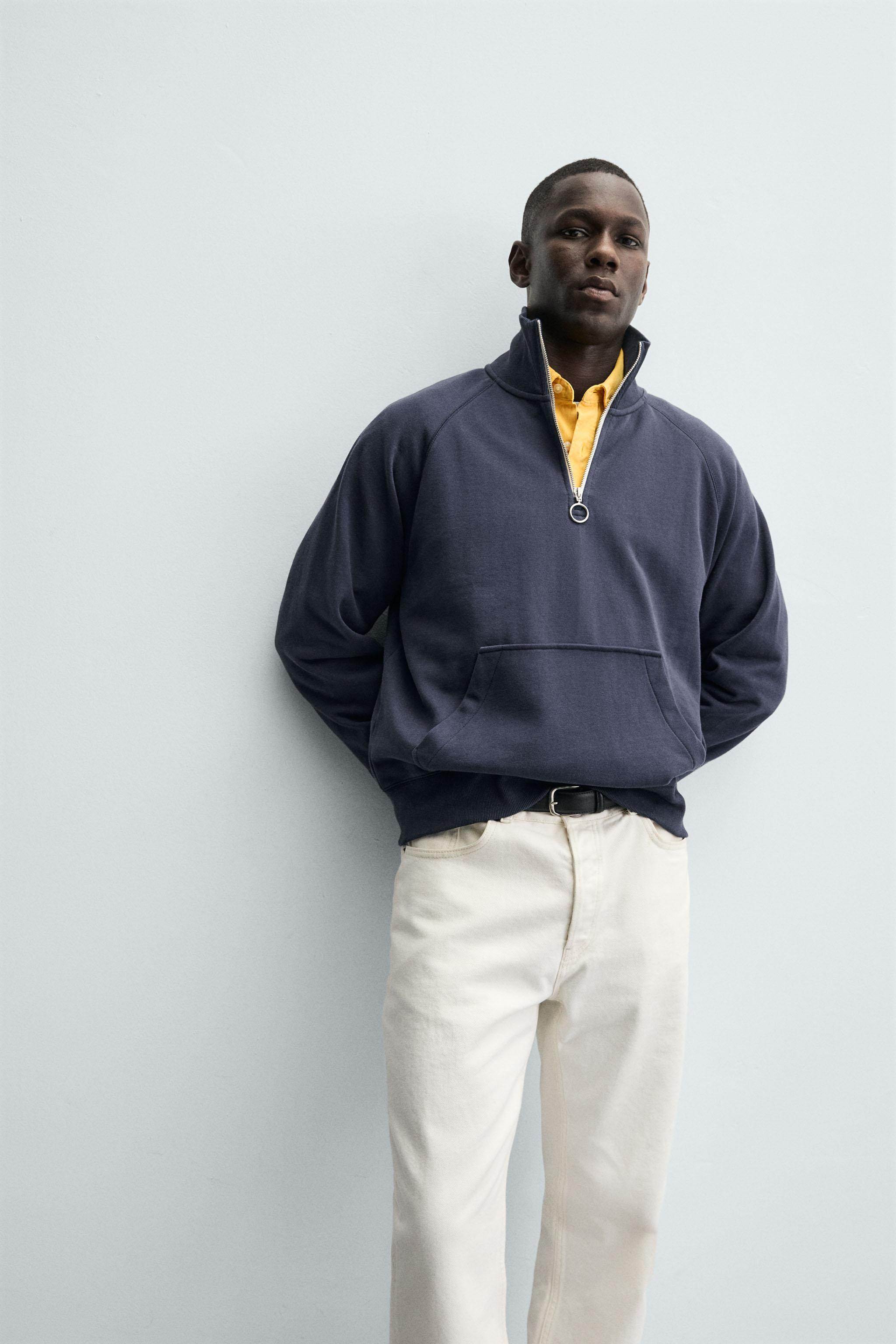 ハイク　スウェット　カットソー　バックジップ　プルオーバ　エンフォルド　ZARA ZARA】CHAMPION X ZARA ジッパーネック スウェットシャツ (ZARA